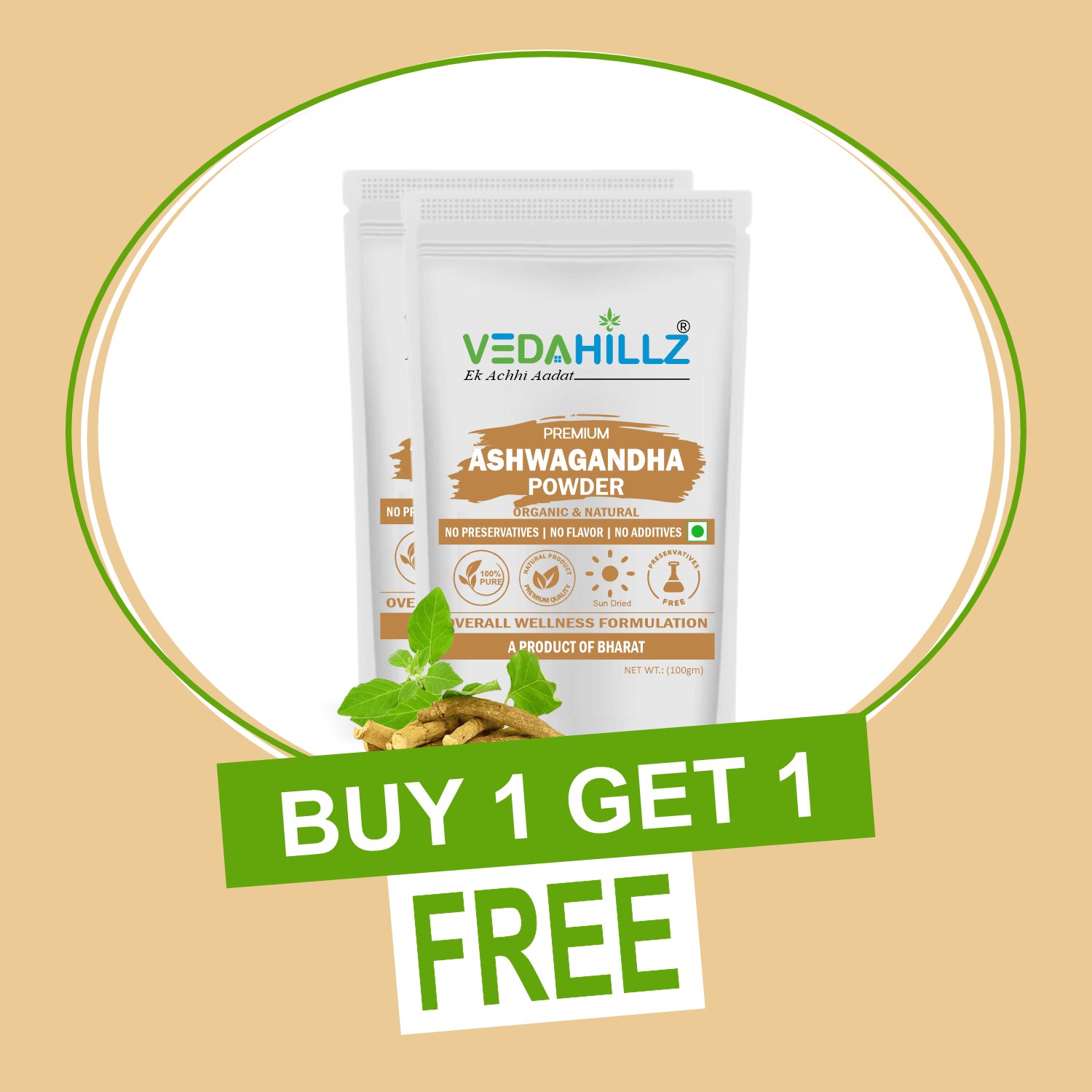 Premium & Natural Ashwagandha Powder Offer buy 1 get 1 free