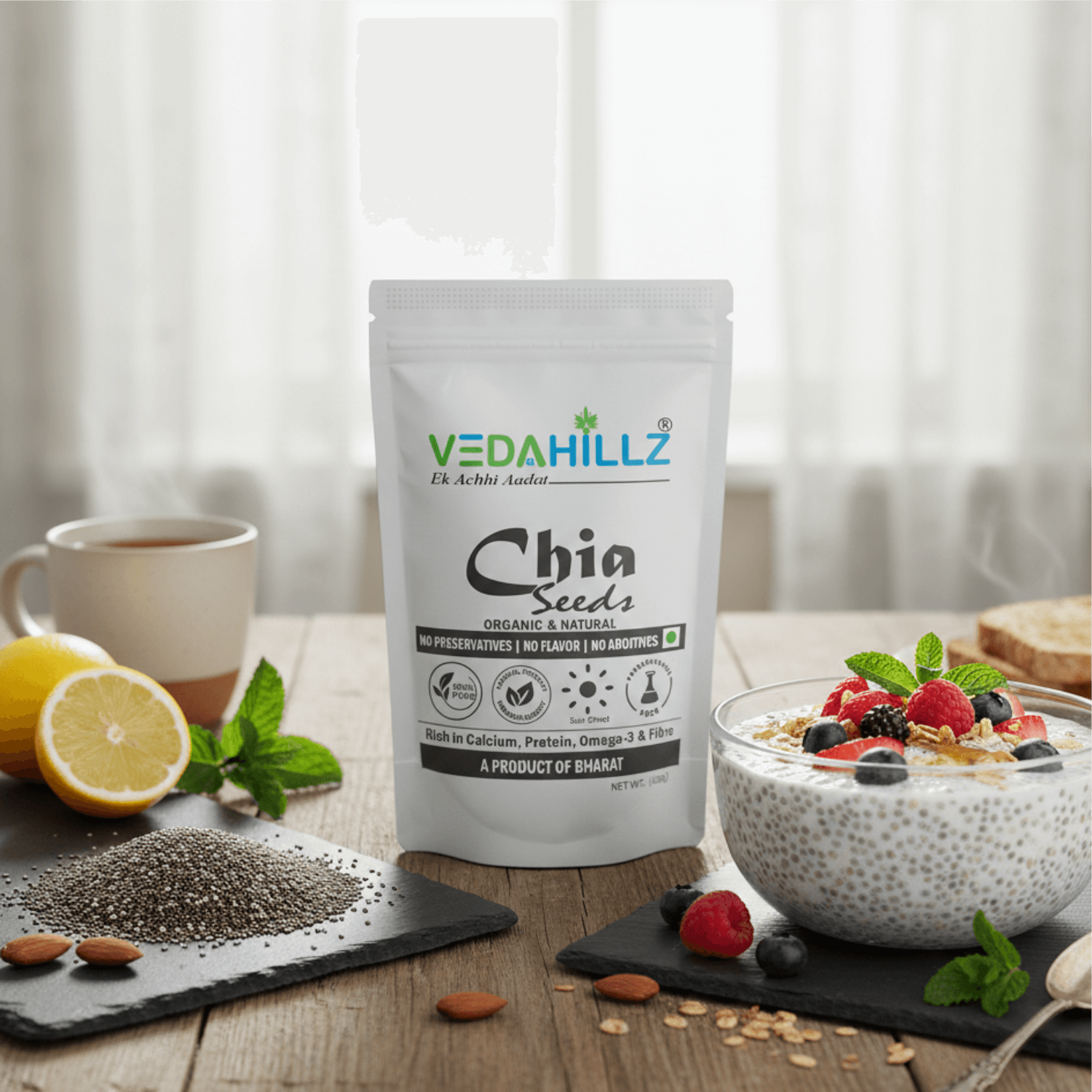 Vedahillz Chia Seeds for Heart Health and Vitality Made from Premium Chia Seeds