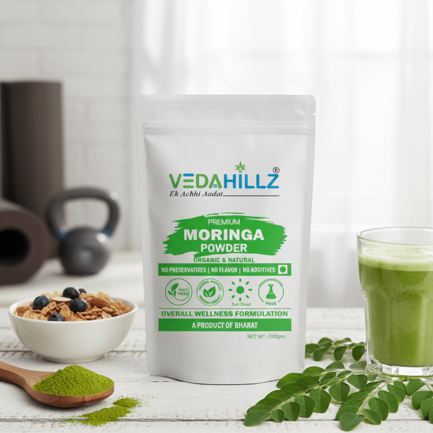 Vedahillz Moringa Powder Made from Carefully Selected Moringa Leaves