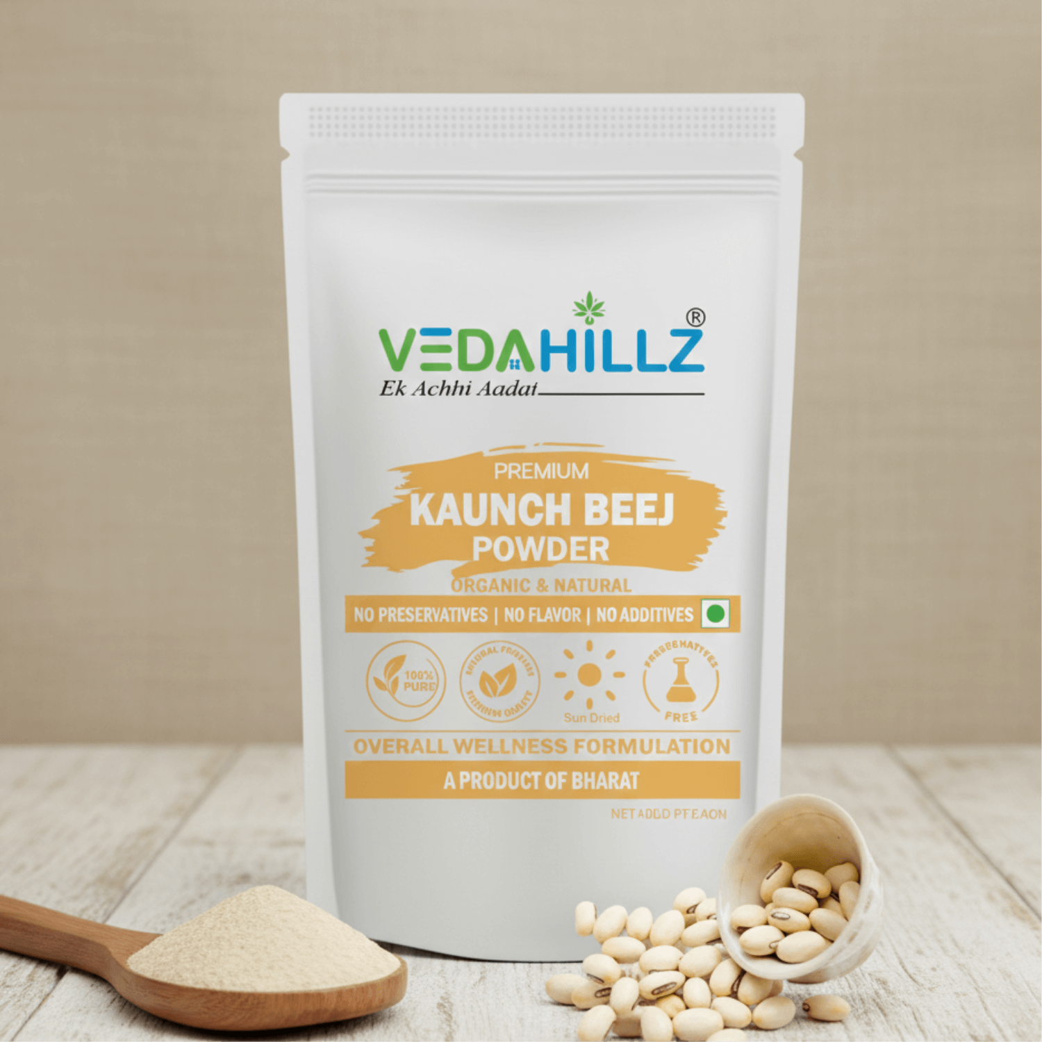 Vedahillz Kauch Beej Powder Made from High-Quality Handpicked Kauch Seeds