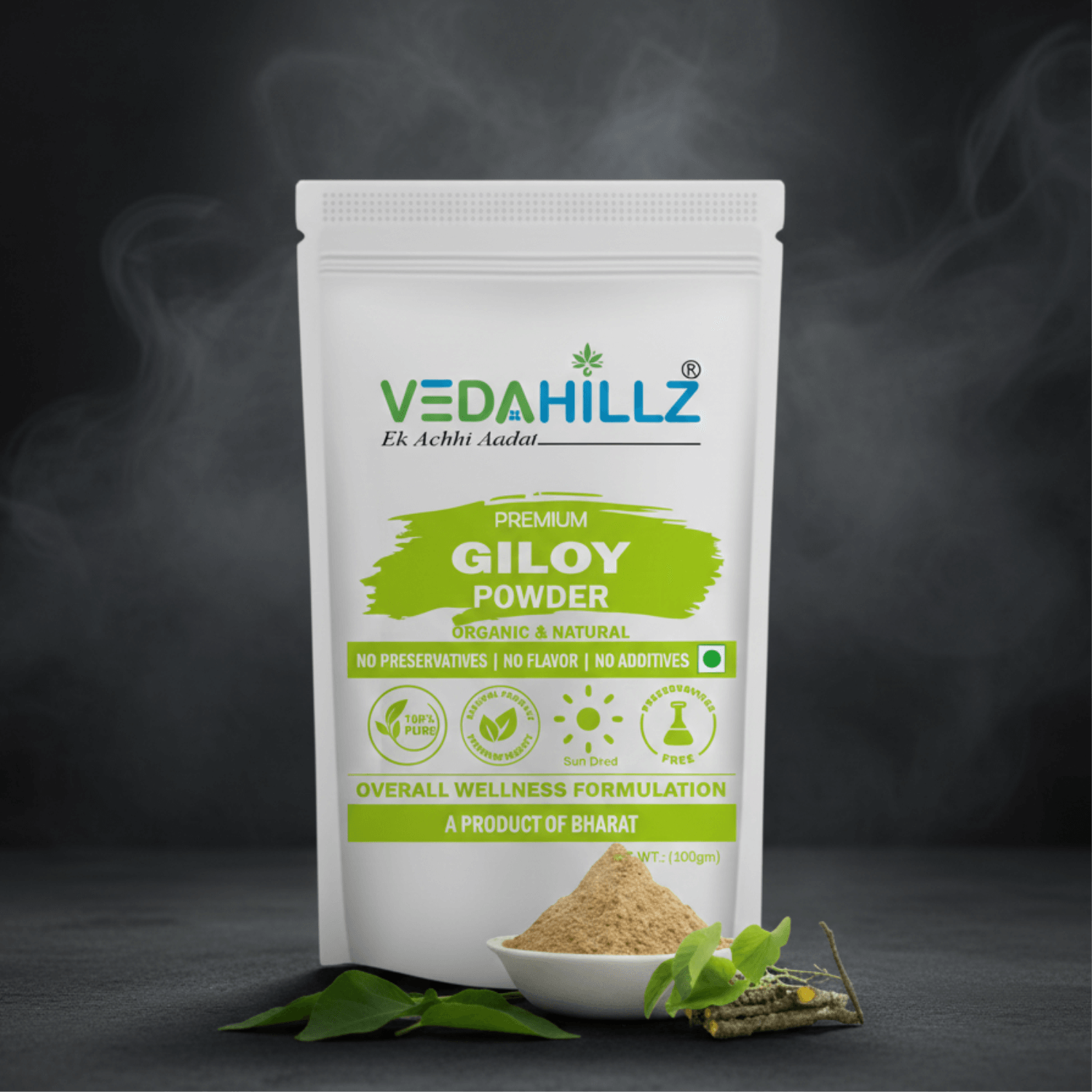 Vedahillz Herbal Giloy Powder Made from Carefully Selected Giloy Stems