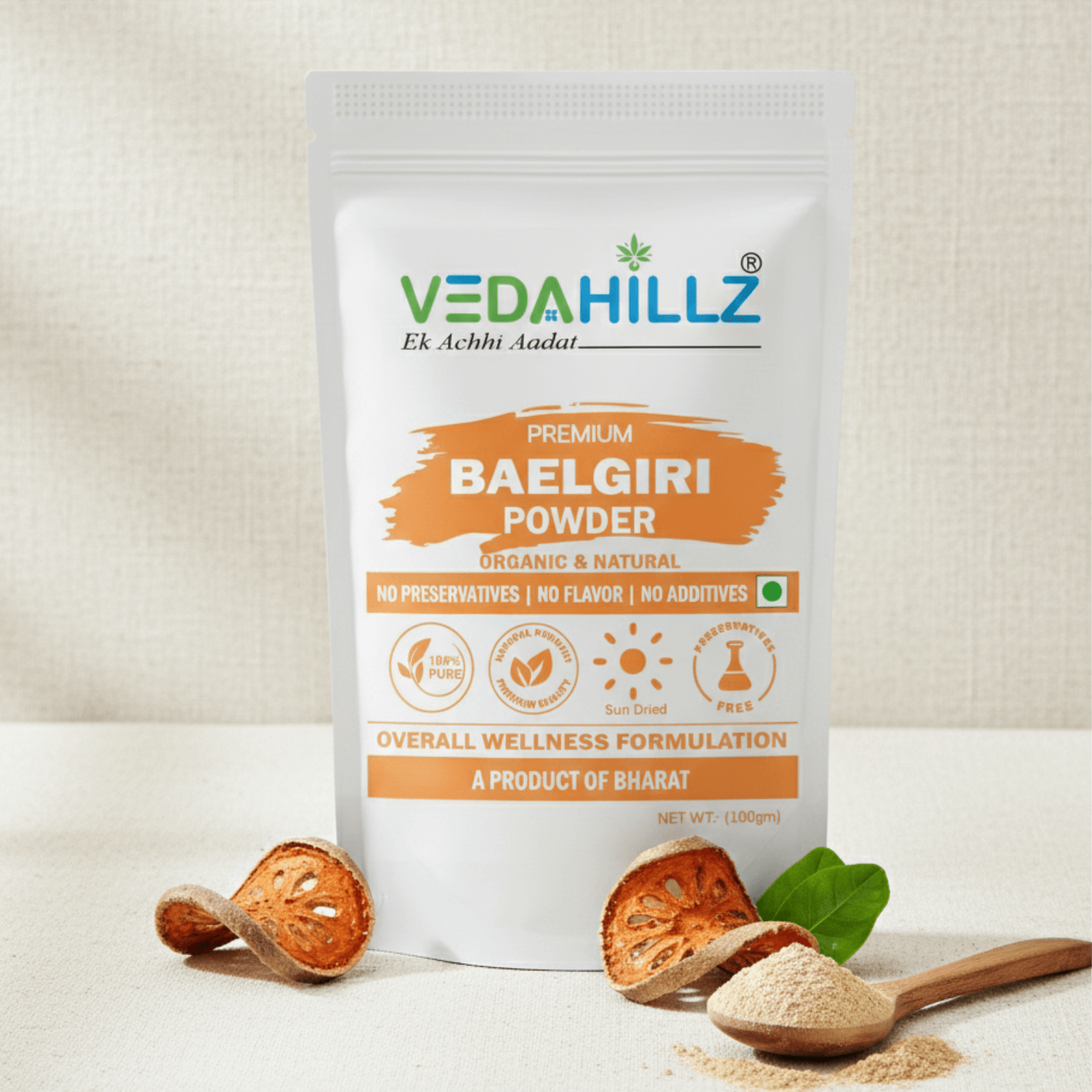 Vedahillz Herbal Bel Giri Powder Made from Carefully Selected Bel Giri Fruit