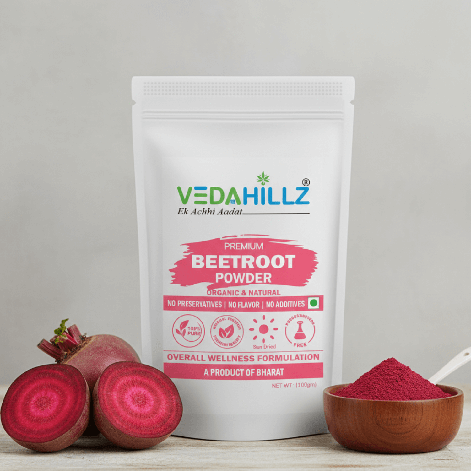 Vedahillz Herbal Beetroot Powder Made from Carefully Selected Beetroot