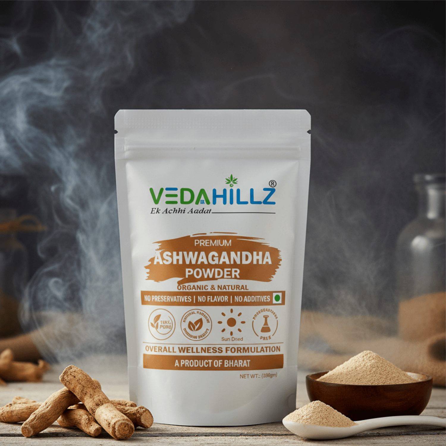Vedahillz Ashwagandha Powder Made from Carefully Selected Ashwagandha Roots