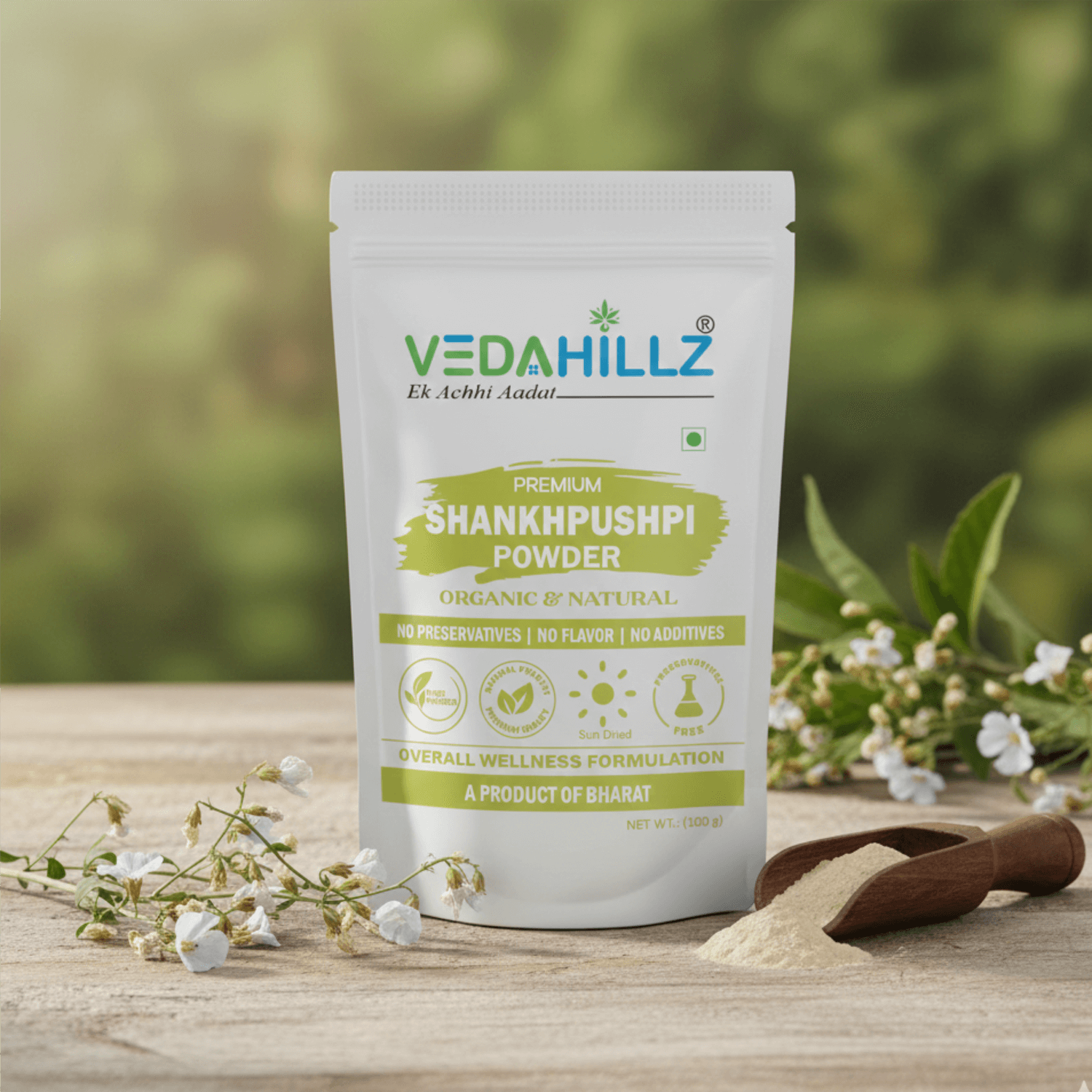 Vedahillz Shankhpushpi Powder Made from Carefully Selected Shankhpushpi Herb