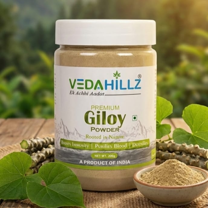 Vedahillz Giloy Powder for Natural Immunity Boost Made from Premium Giloy Stems