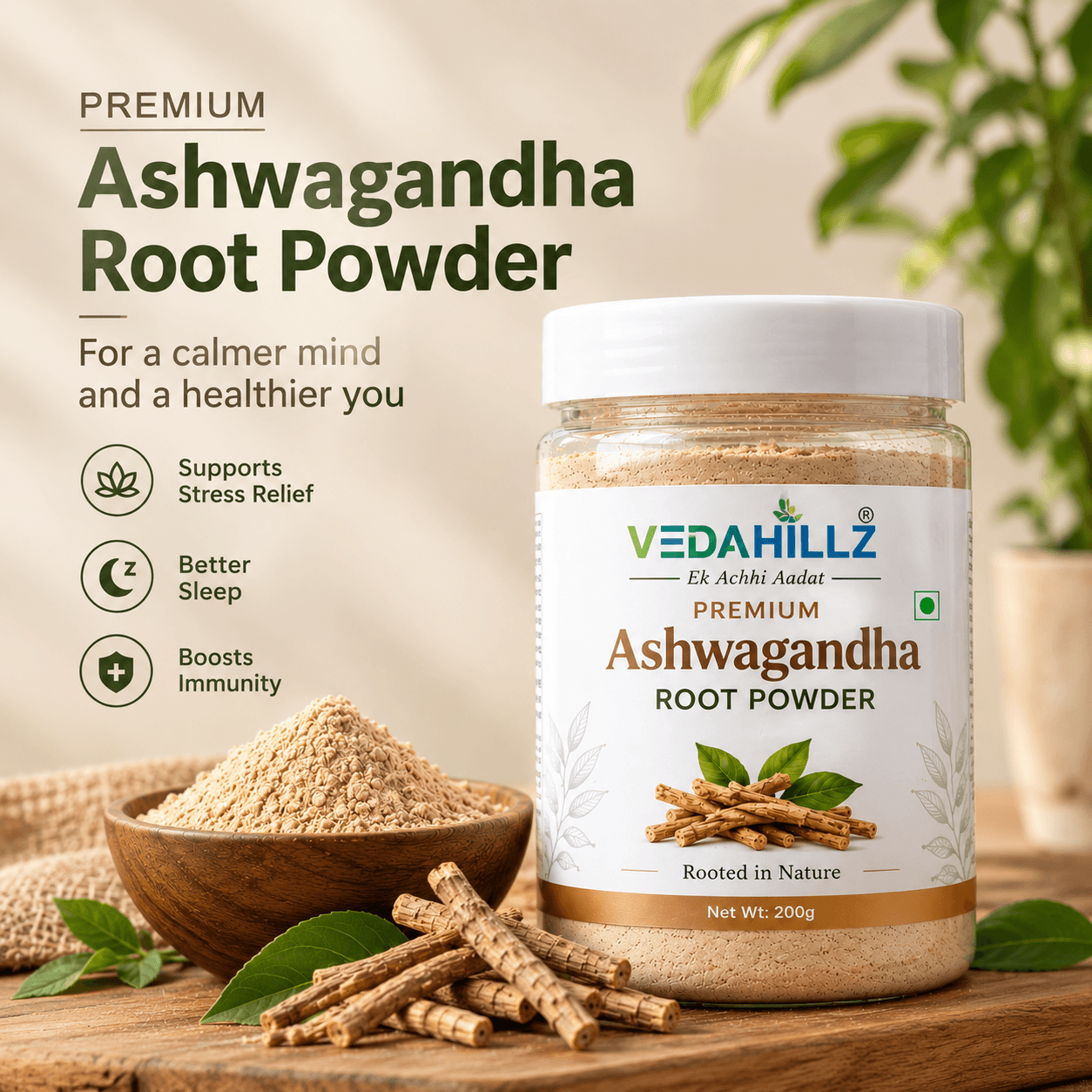 Vedahillz Ashwagandha Powder | Ashwagandha Root Powder