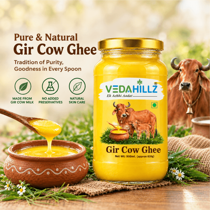 Vedahillz A2 Gir Cow Ghee | Bilona Churned Pure Desi Ghee
